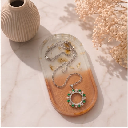 Cream Ombre Gold Fleck Resin Jewelry Tray