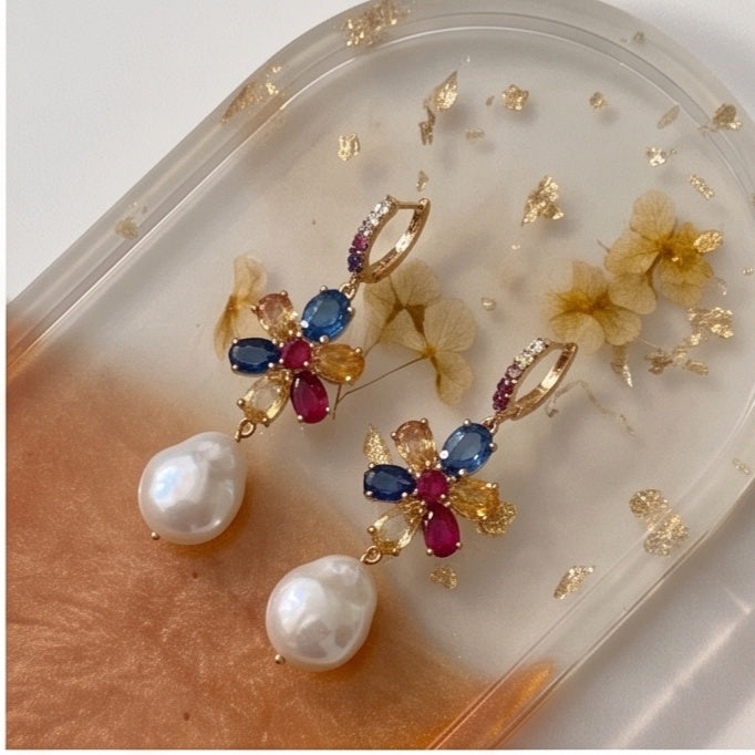 Cream Ombre Gold Fleck Resin Jewelry Tray