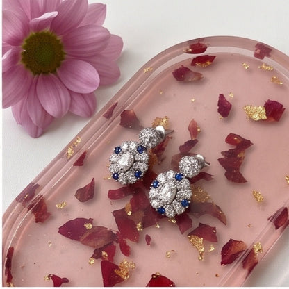 Pink Rose Petal Resin Jewelry Tray