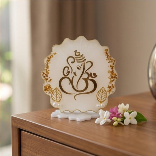 Pearl White Resin Ganesha Keepsake