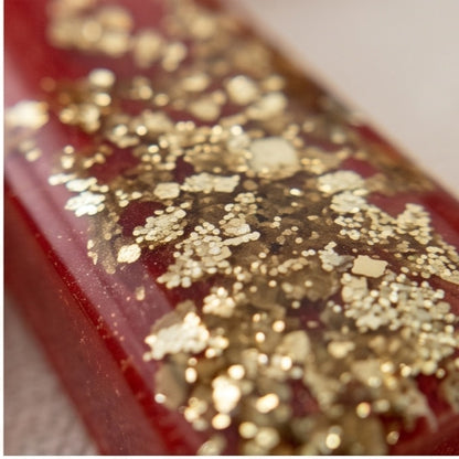 Red Gold Glitter Resin Cross Keychain