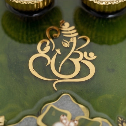 Olive Green Resin Pooja Thali