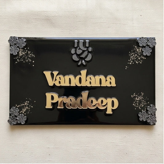 Personalized Black Resin Ganesha Name Plate